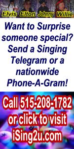 Click here to learn more about Singing Telegrams and Phone-A-Grams